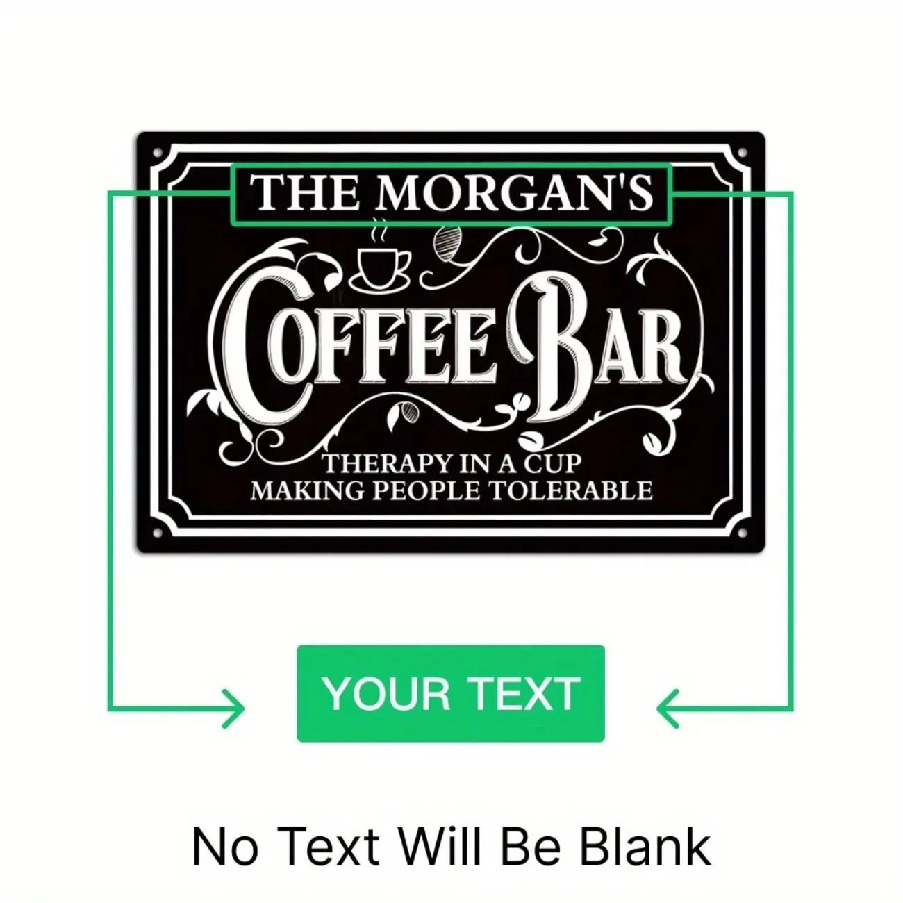 Home Bar And Coffee - 1PC Custom Text The Morgan's Coffee