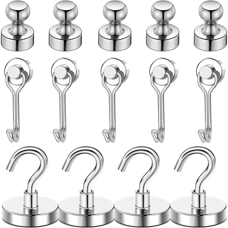 Home Bar And Fridge - 10Pcs Strong 16mm Magnetic Hooks Push