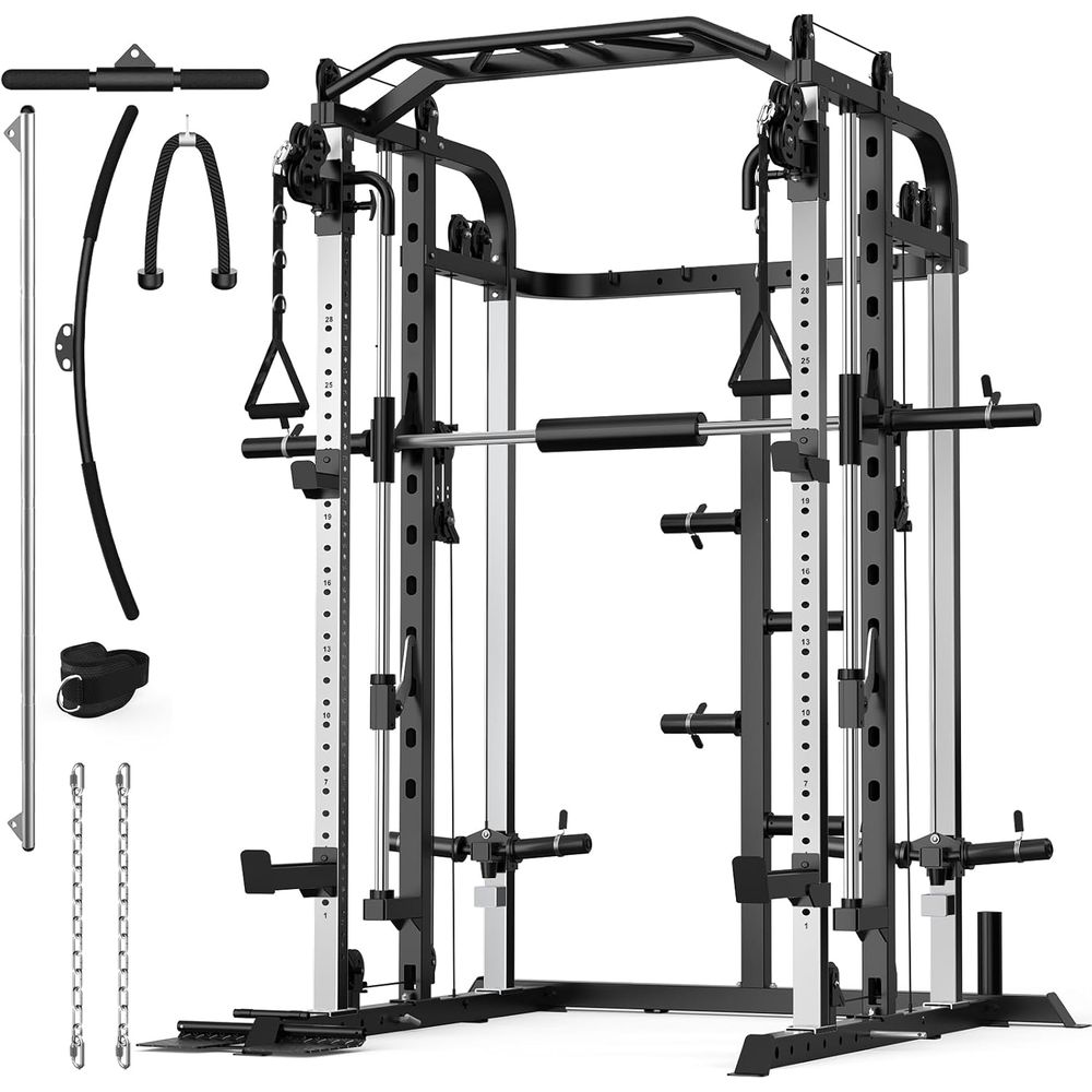 Home Bar And Gym - Versatile Power Cage with Adjustable Bar