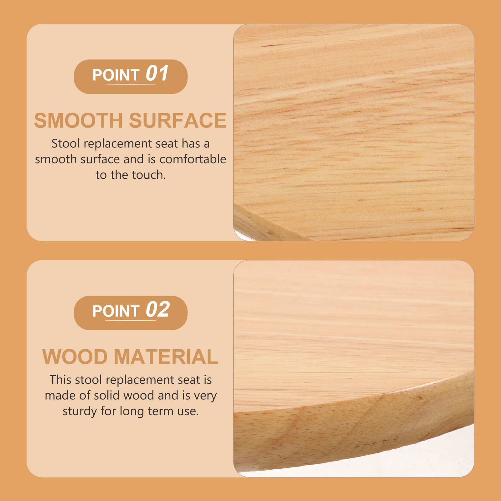 Home Bar Seating - Round Wooden Bar Stool Seat Replacement