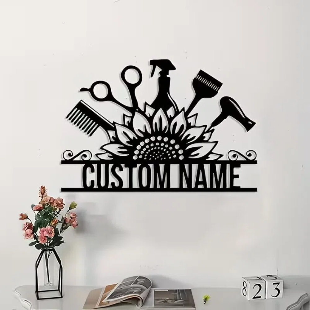 Home Barber - Custom Hair Stylist metal Nameplate -