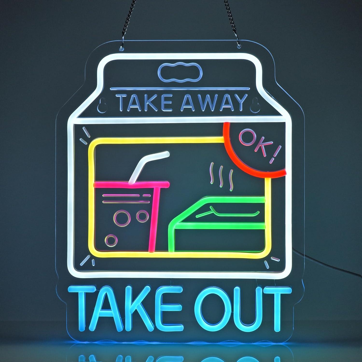 Home Bar Signs - Take Out Neon Sign LED Lights