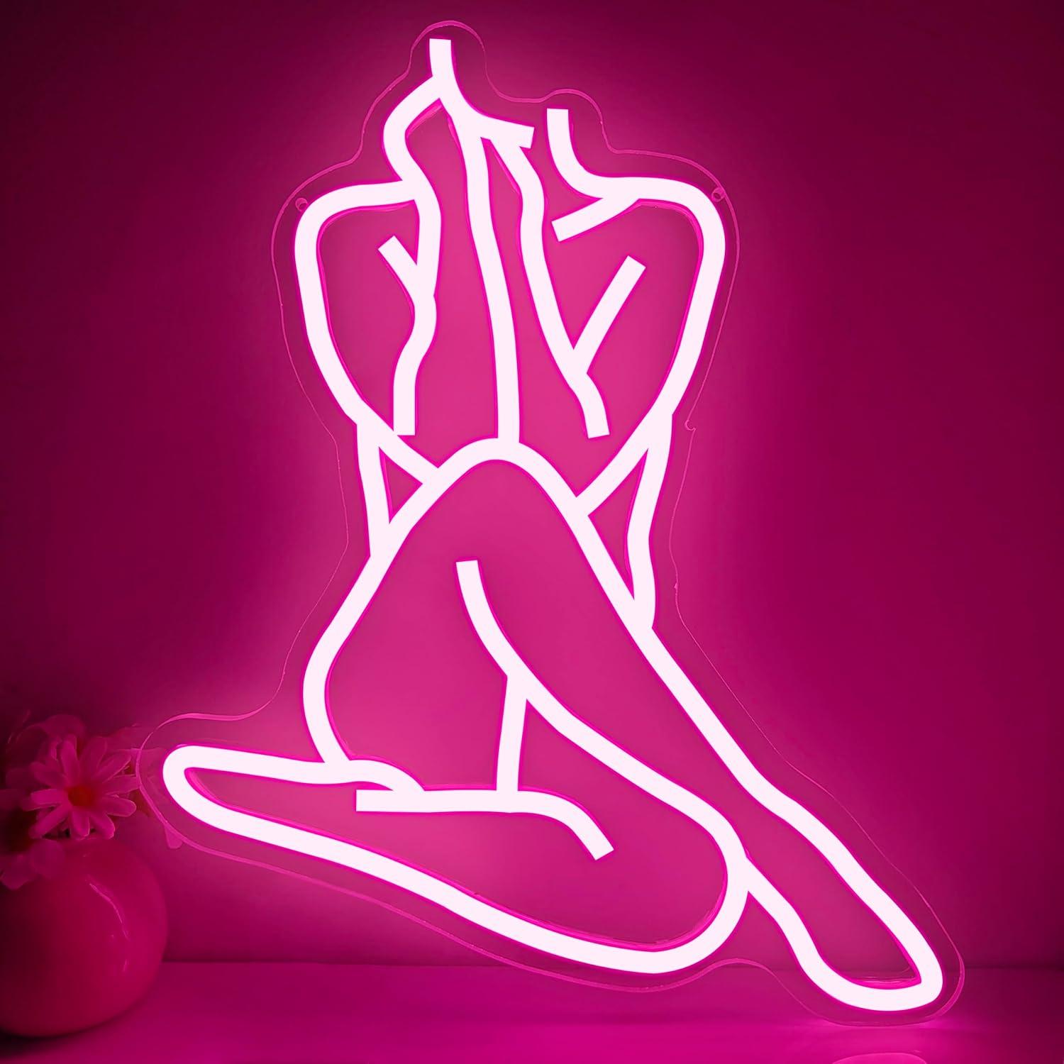 Home Bar Signs - Lady Neon Sign Dimmable LED Lights