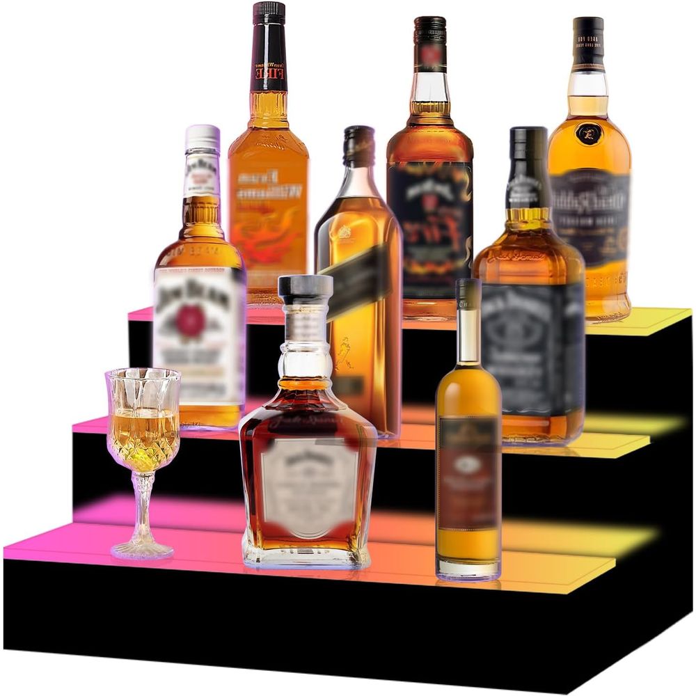 16 Inch 3 Step LED Lighted Liq - Home Bar Shelves 评论和价格