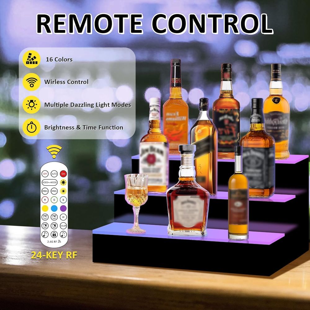 16 Inch 3 Step LED Lighted Liq - Home Bar Shelves 评论和价格