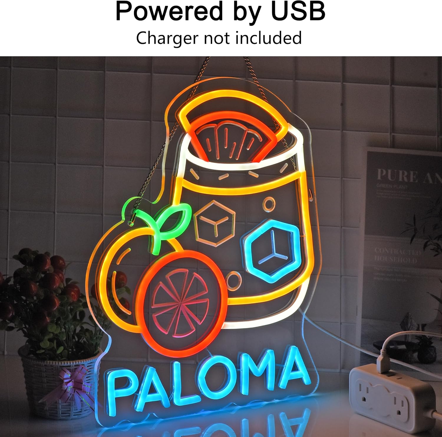 Paloma Neon Sign Wall Art Deco - Home Bar Signs 评论和价格