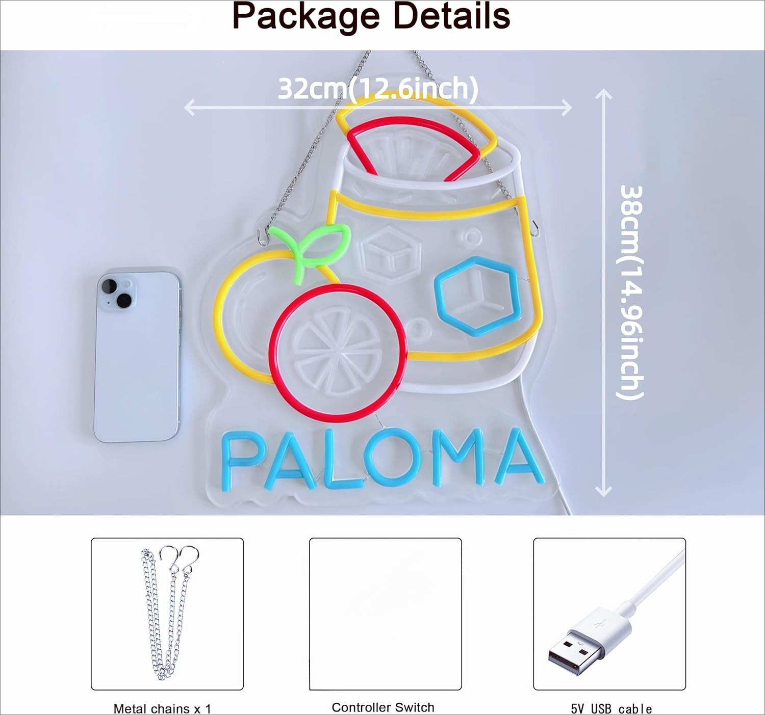Paloma Neon Sign Wall Art Deco - Home Bar Signs 评论和价格