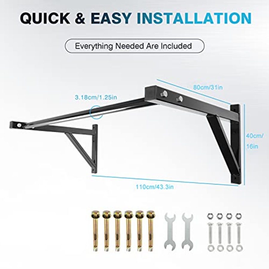 Wall Mounted Pull Up Bar for H - Home Bar And Gym 评论和价格