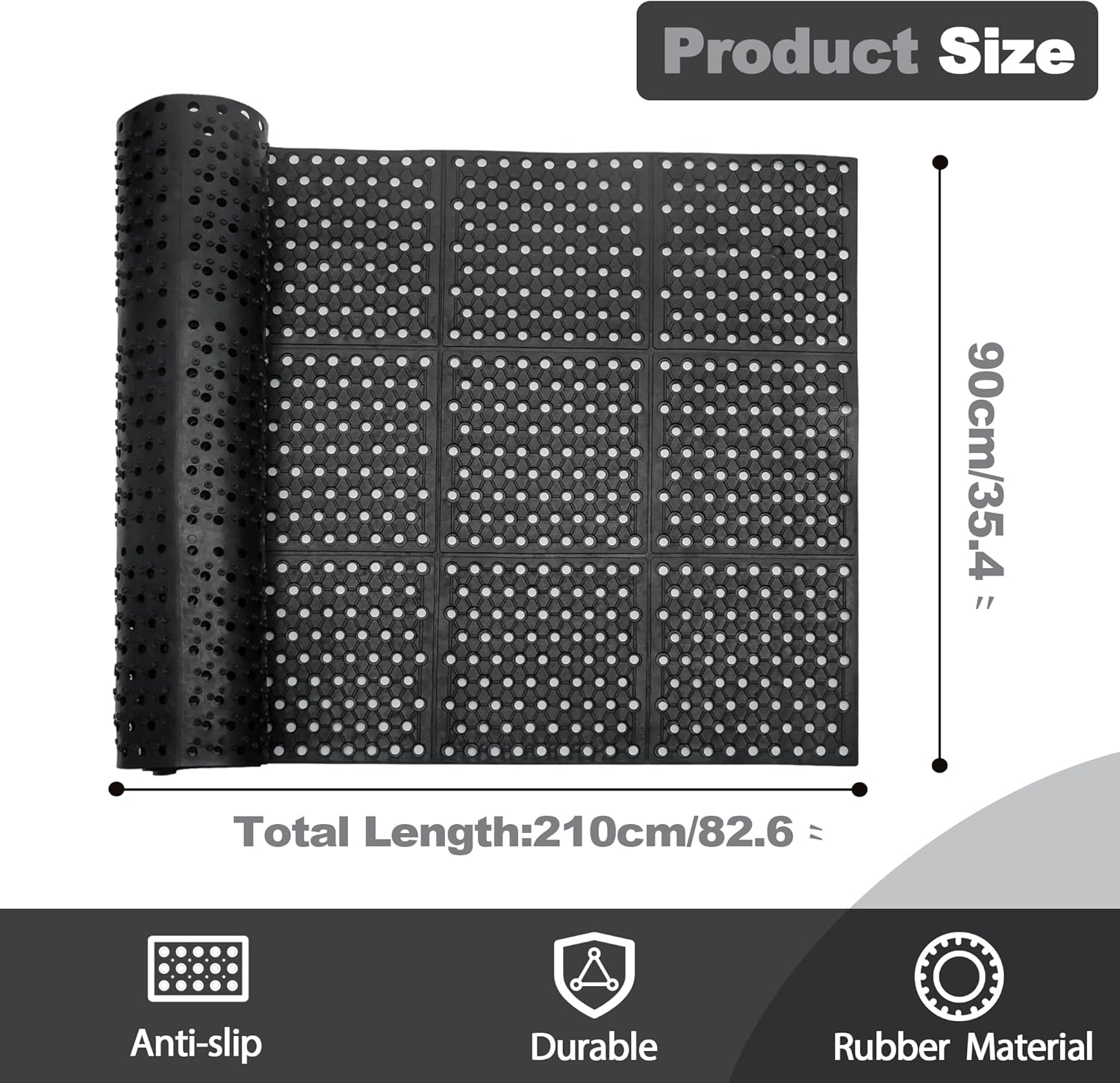 Commercial Anti-Fatigue Draina - Bar Mat Rubber 评论和价格
