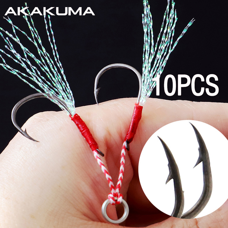 10Pcs Fishing Hooks Single Hoo - Jigger Double Sided 评论和价格