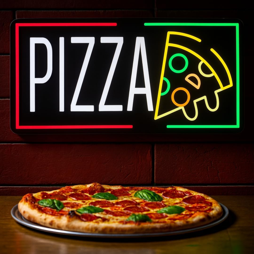 Pizza Neon Sign Business USB L - Home Bar Signs 评论和价格