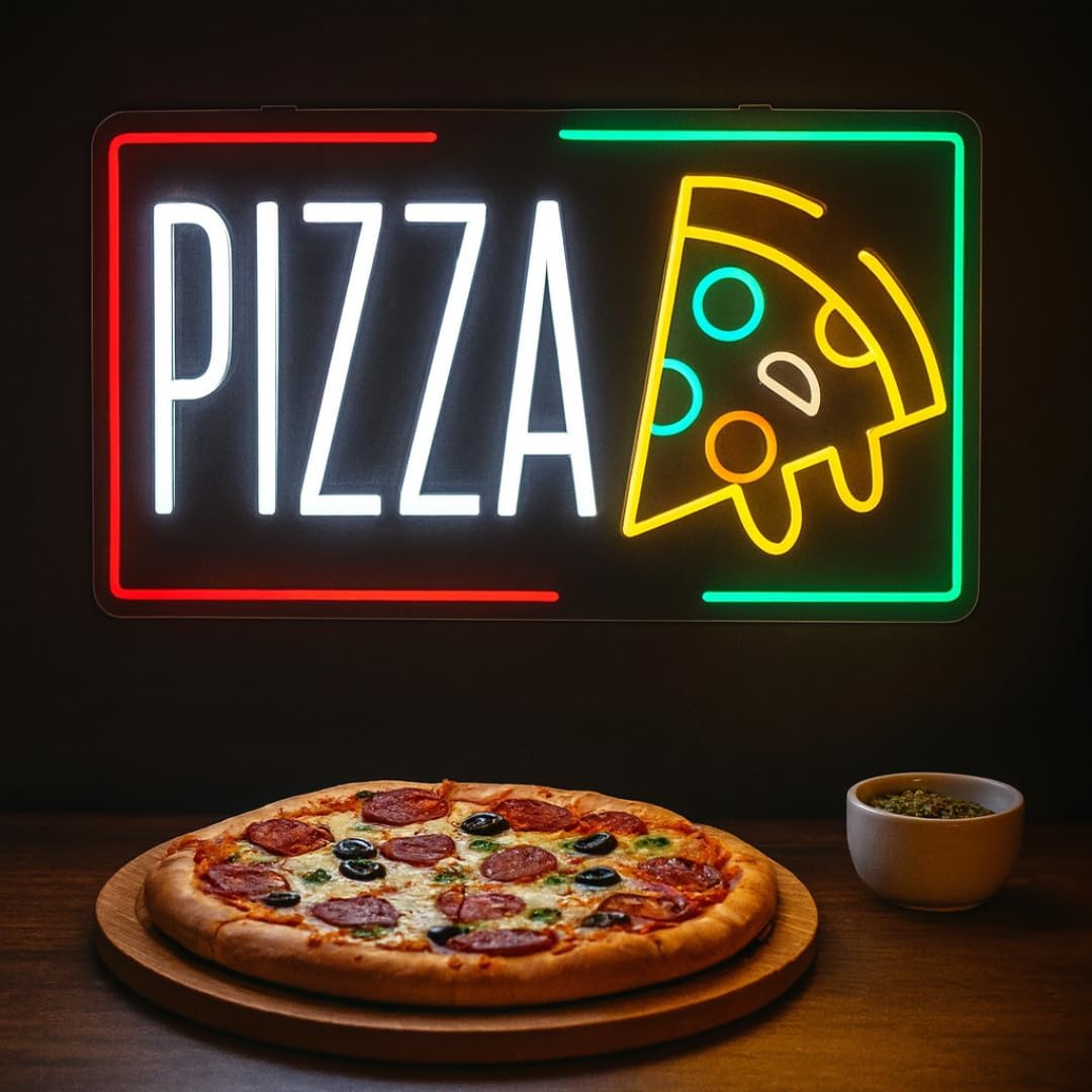 Pizza Neon Sign Business USB L - Home Bar Signs 评论和价格