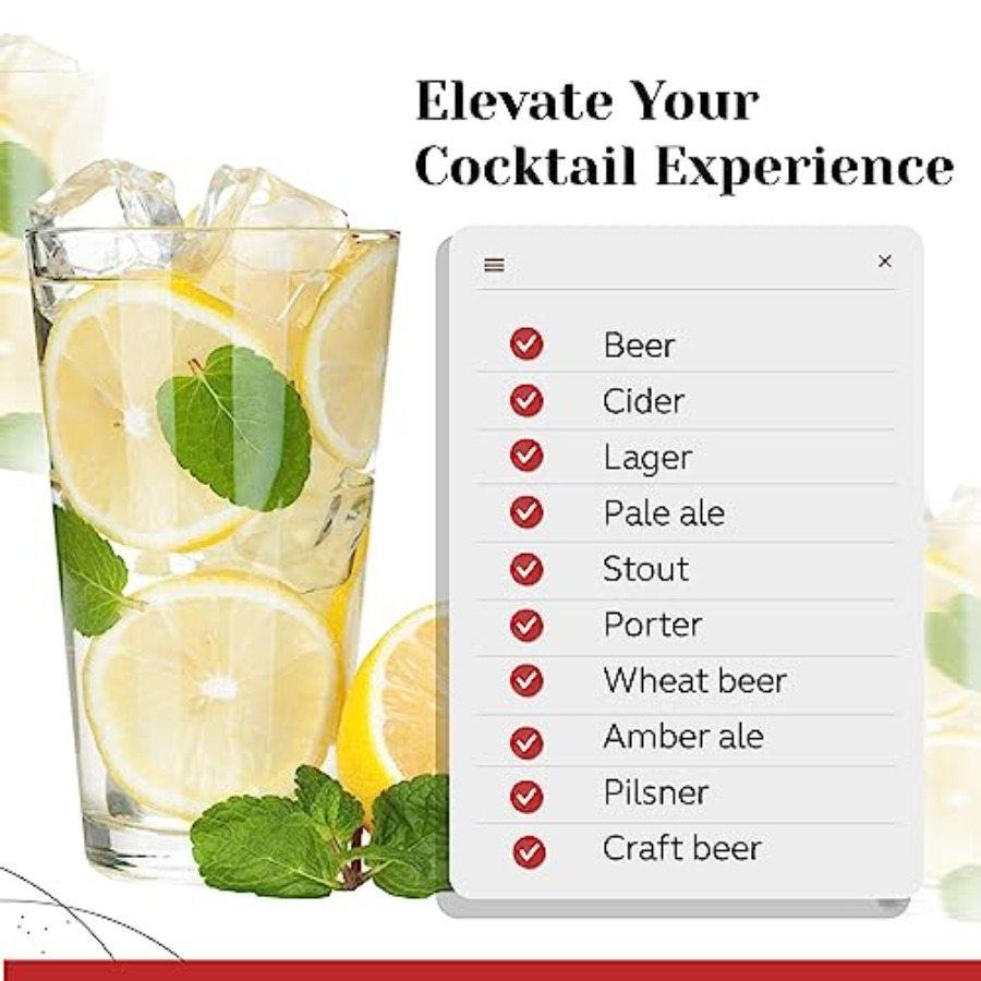 Bulk Classic Premium Beer Pint - Highball Glass Set 评论和价格
