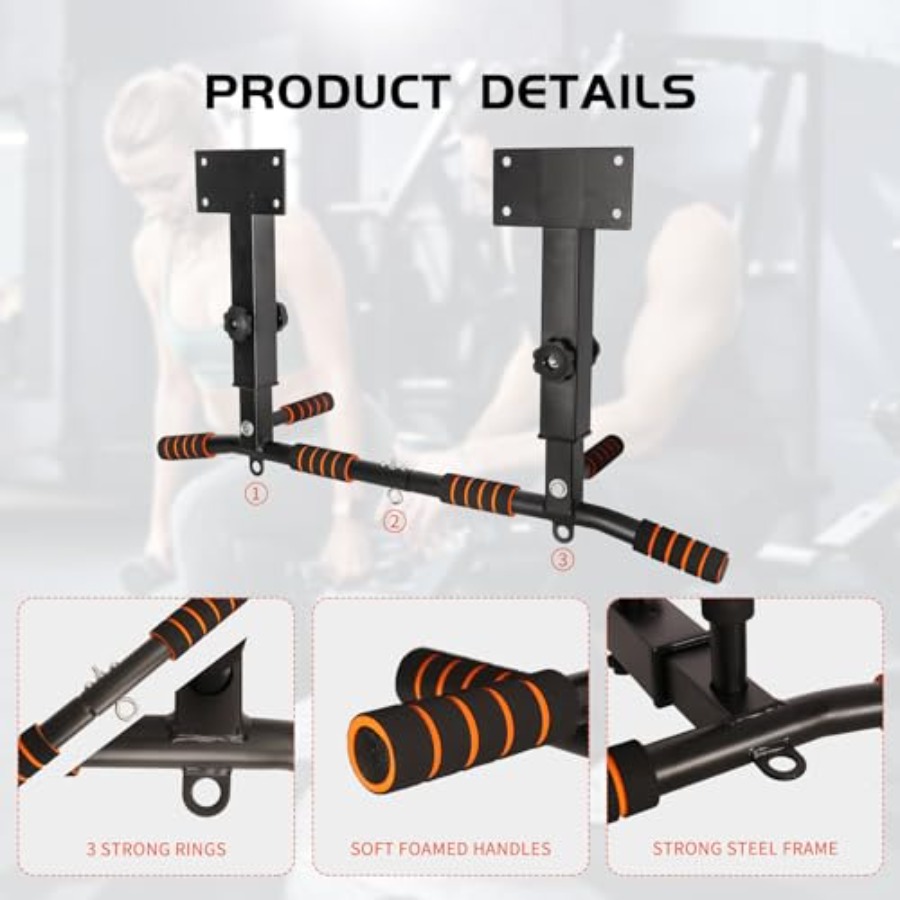 Wall Mounted Pull Up Bar Adjus - Home Bar And Gym 评论和价格