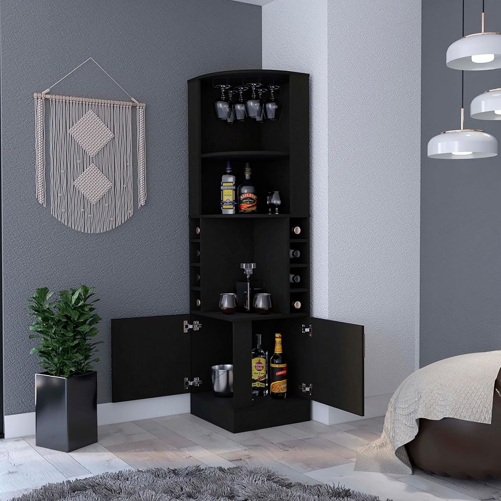 71 Tall Armhouse Wine Cabinet  - Home Bar Shelves 评论和价格