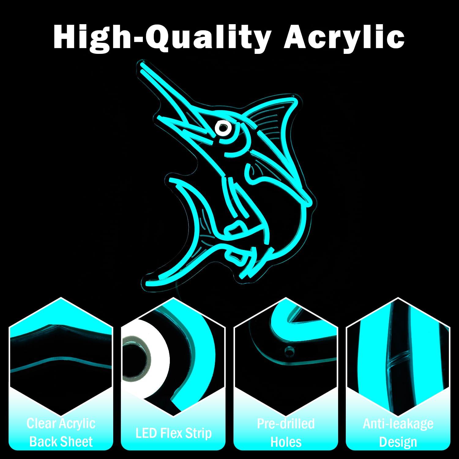 Marlin Fish Neon Sign Deep Sea - Home Bar Signs 评论和价格