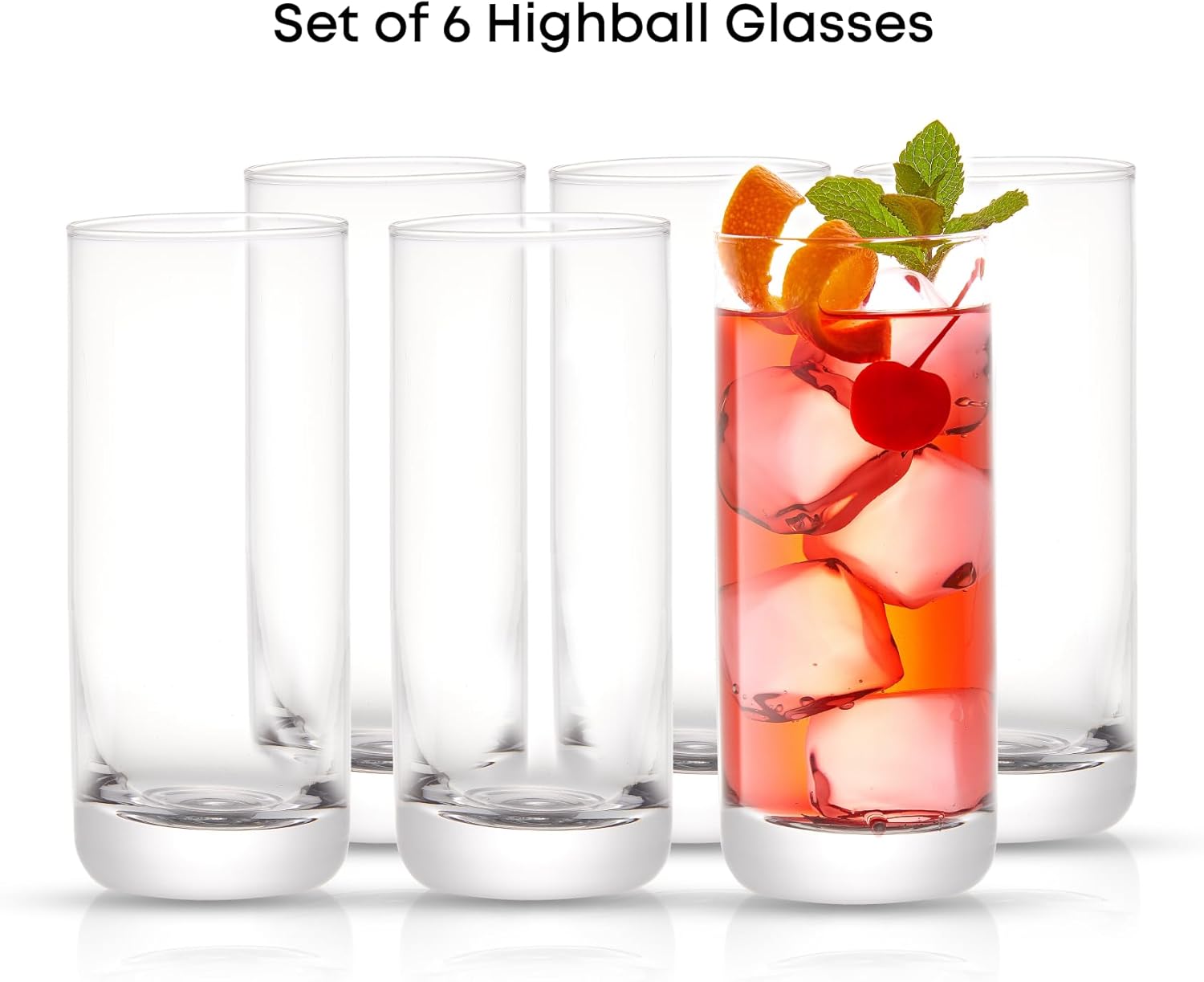 13oz Highball Glasses, 6pc Tal - Highball Glass Set 评论和价格