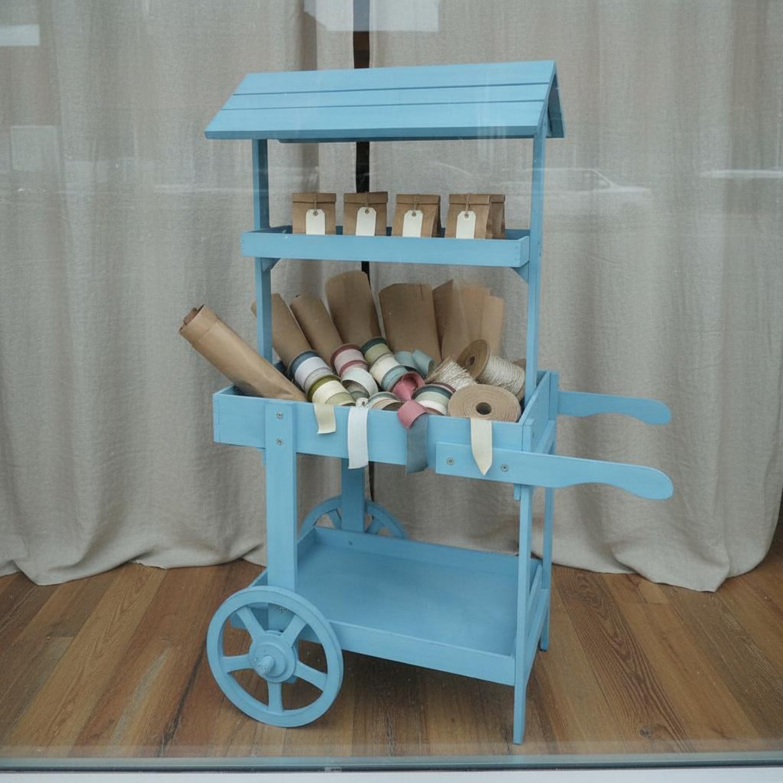 Rustic Display Trolley Wheeled - Home Bar Shelves 评论和价格
