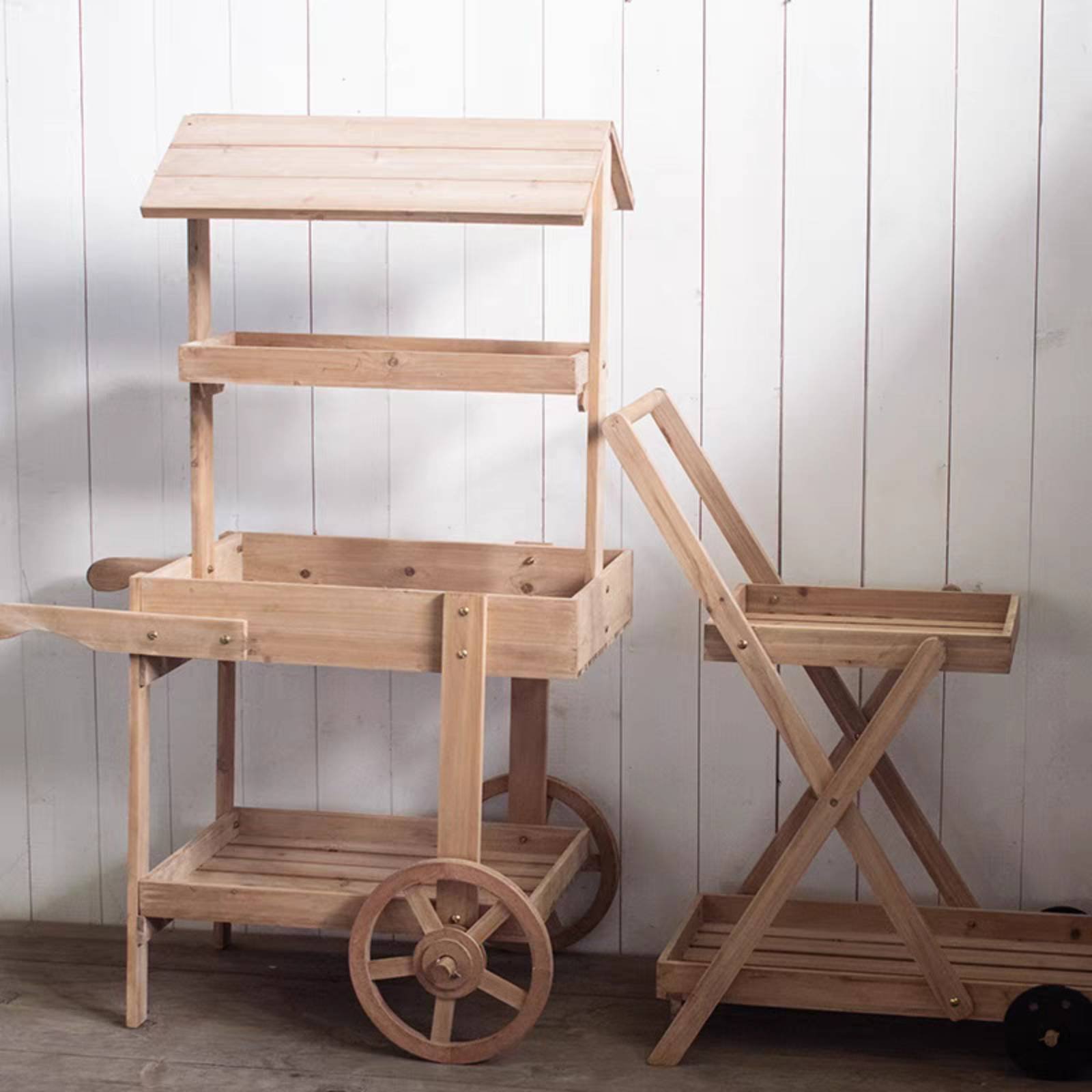 Rustic Display Trolley Wheeled - Home Bar Shelves 评论和价格