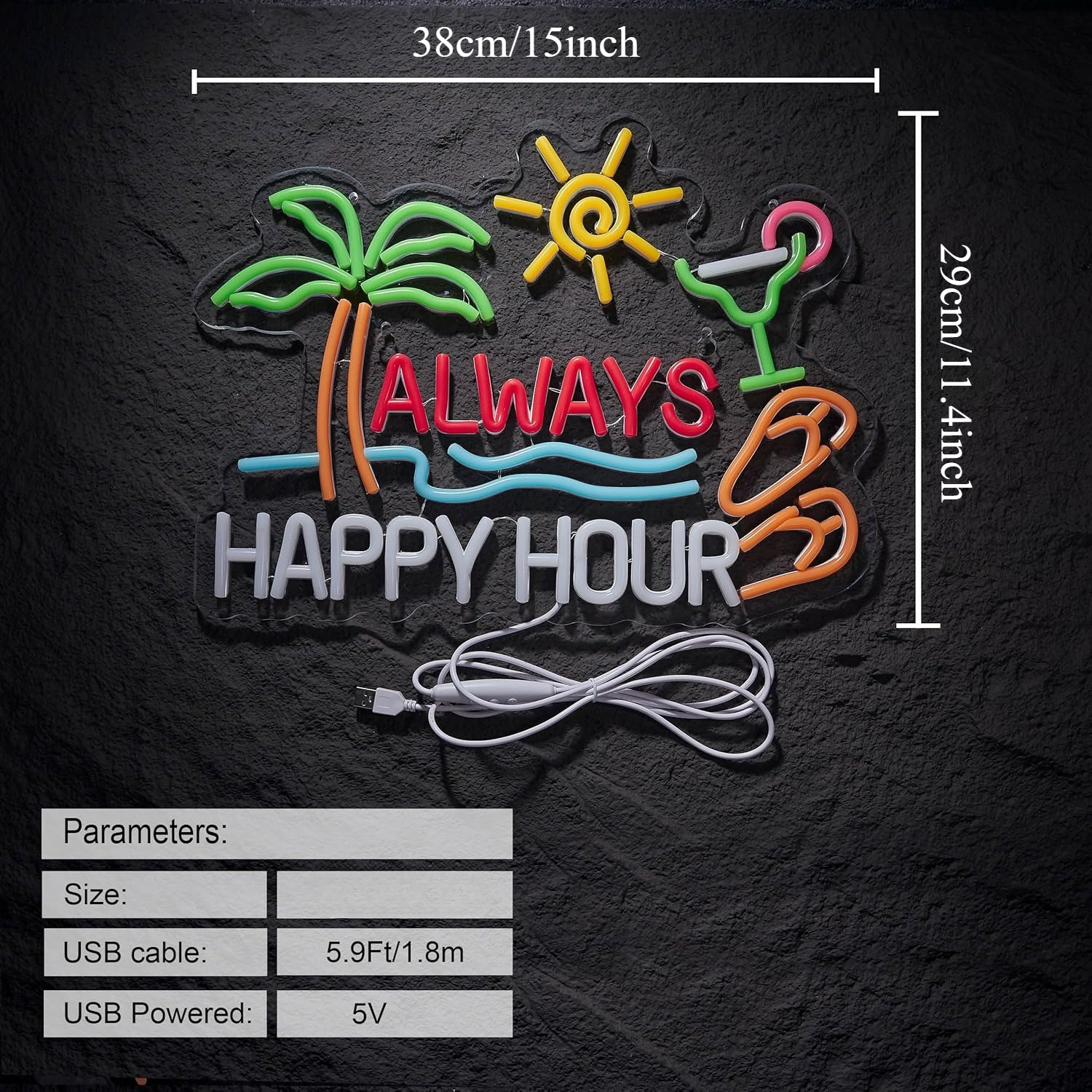 Always Happy Hour Beer Bar Neo - Home Bar Signs 评论和价格