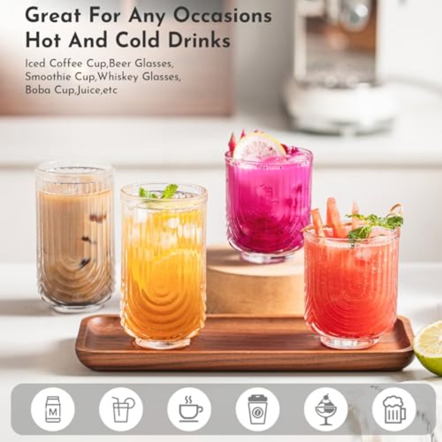 Water Drinking Glasses Set of  - Highball Glass Set 评论和价格