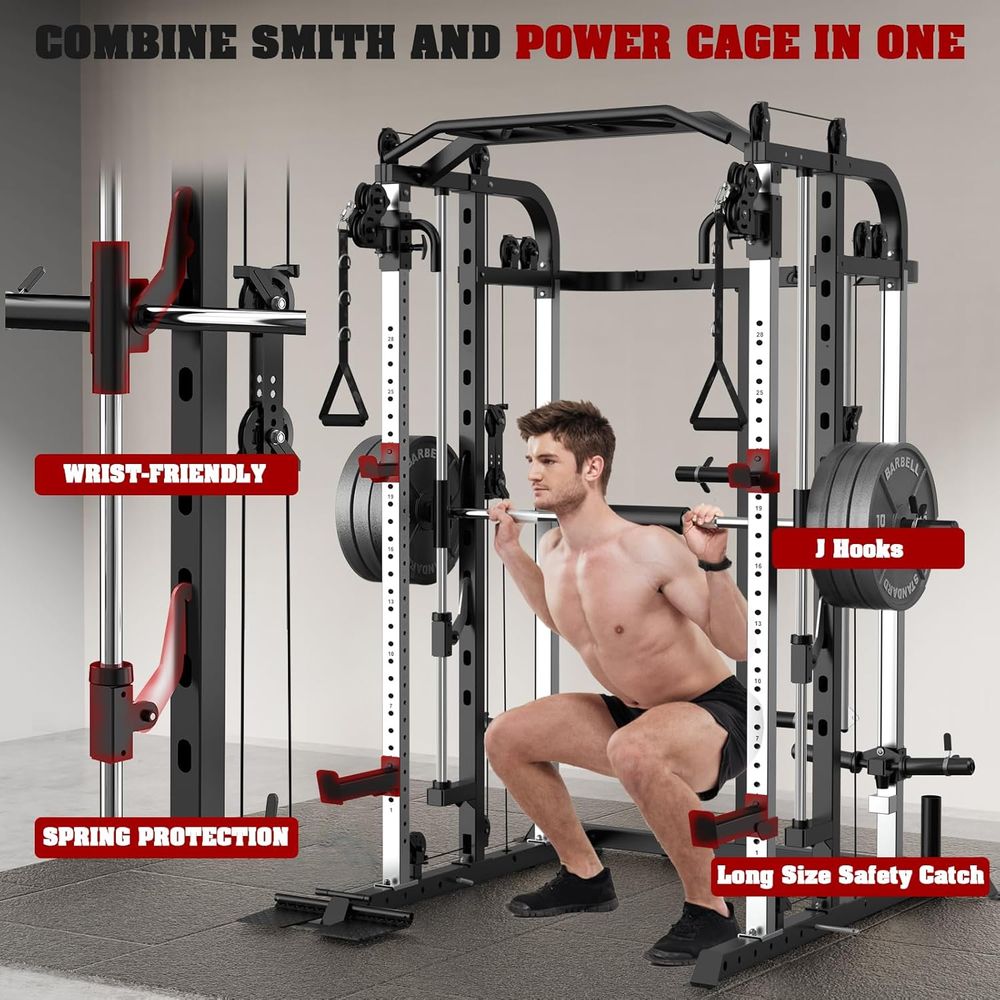 Versatile Power Cage with Adju - Home Bar And Gym 评论和价格