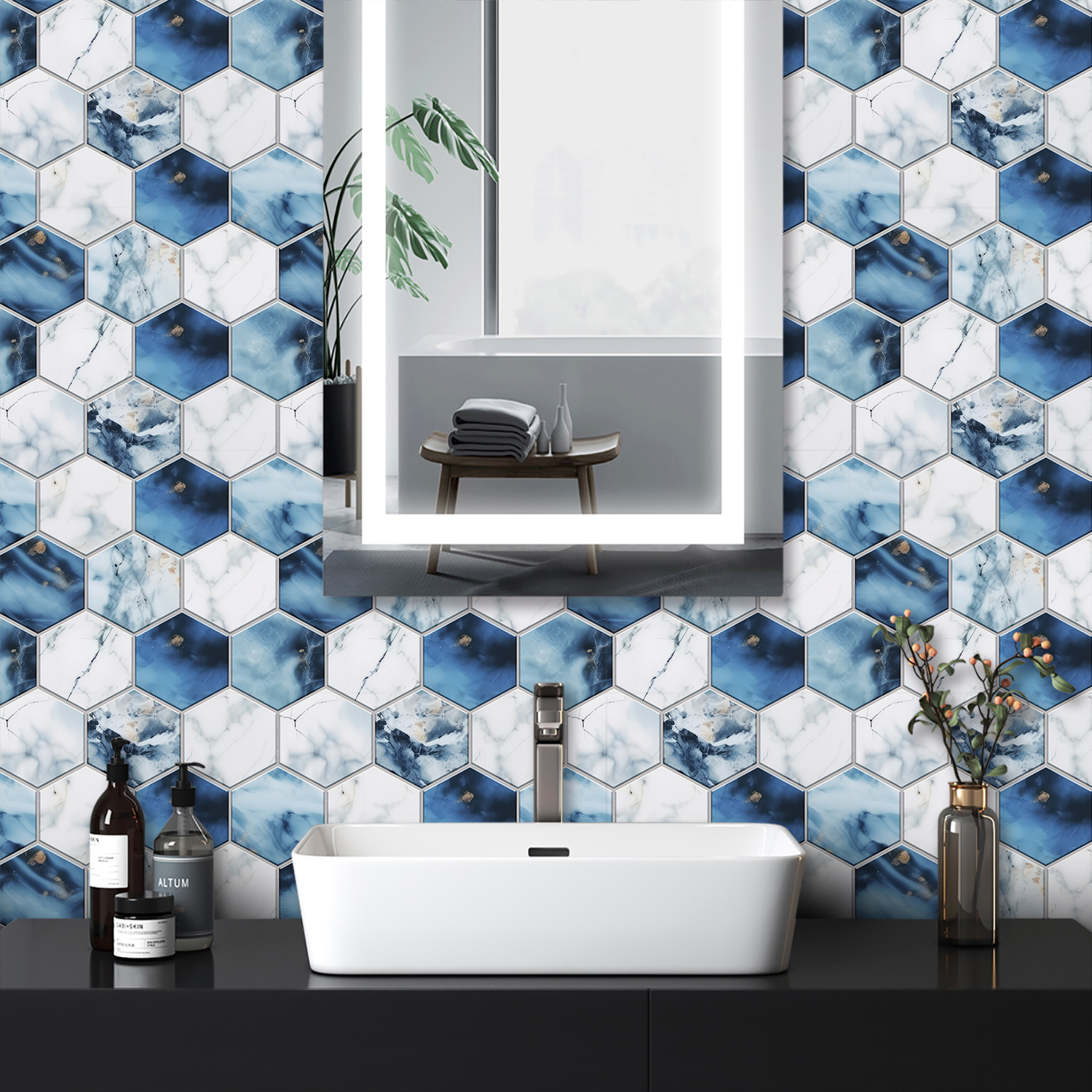 5 Styles Flat Hexagon Marble E - Home Bar Sink 评论和价格