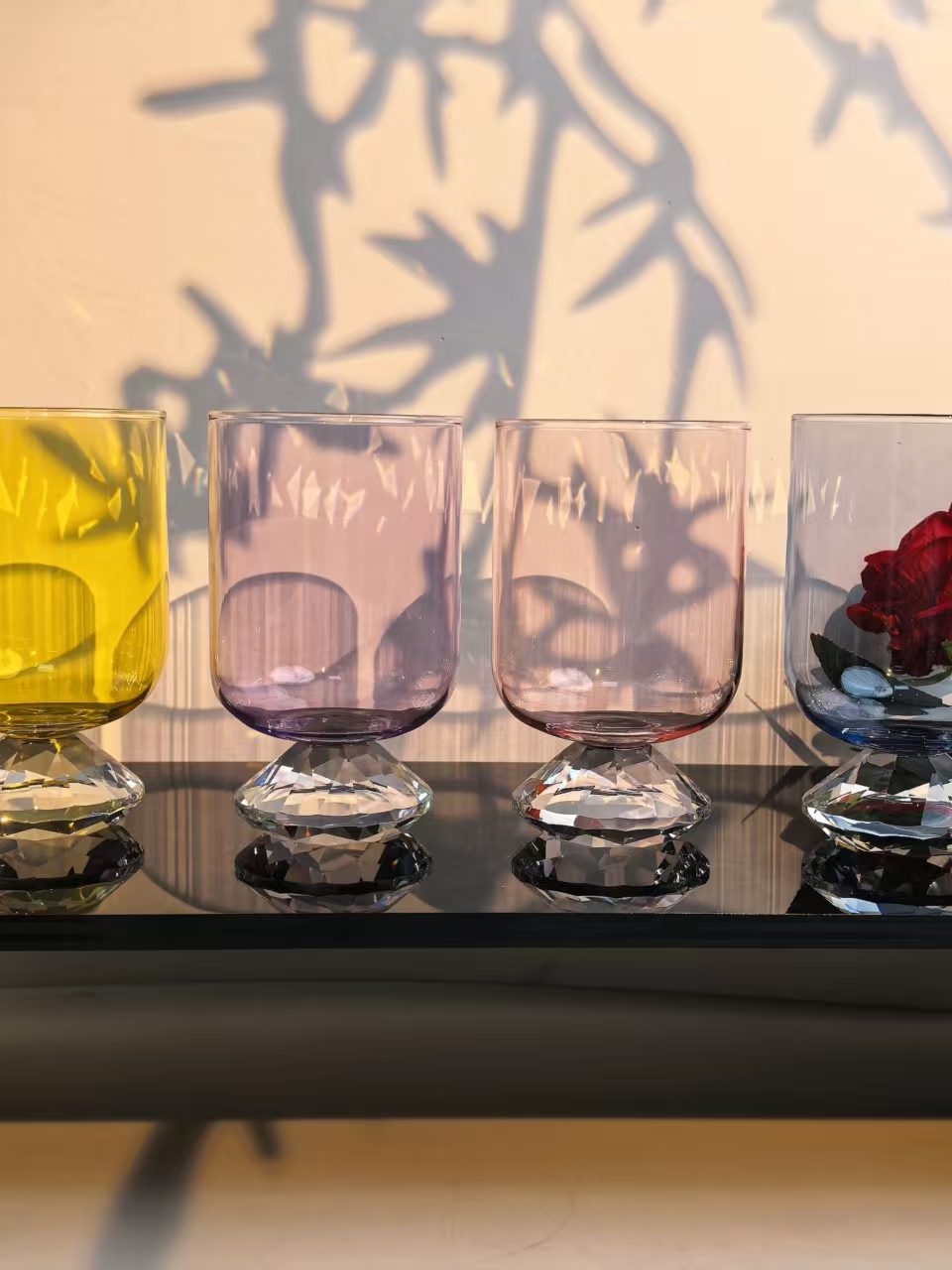 Diamond Cut Wine Glasses Set o - Highball Glass Set 评论和价格