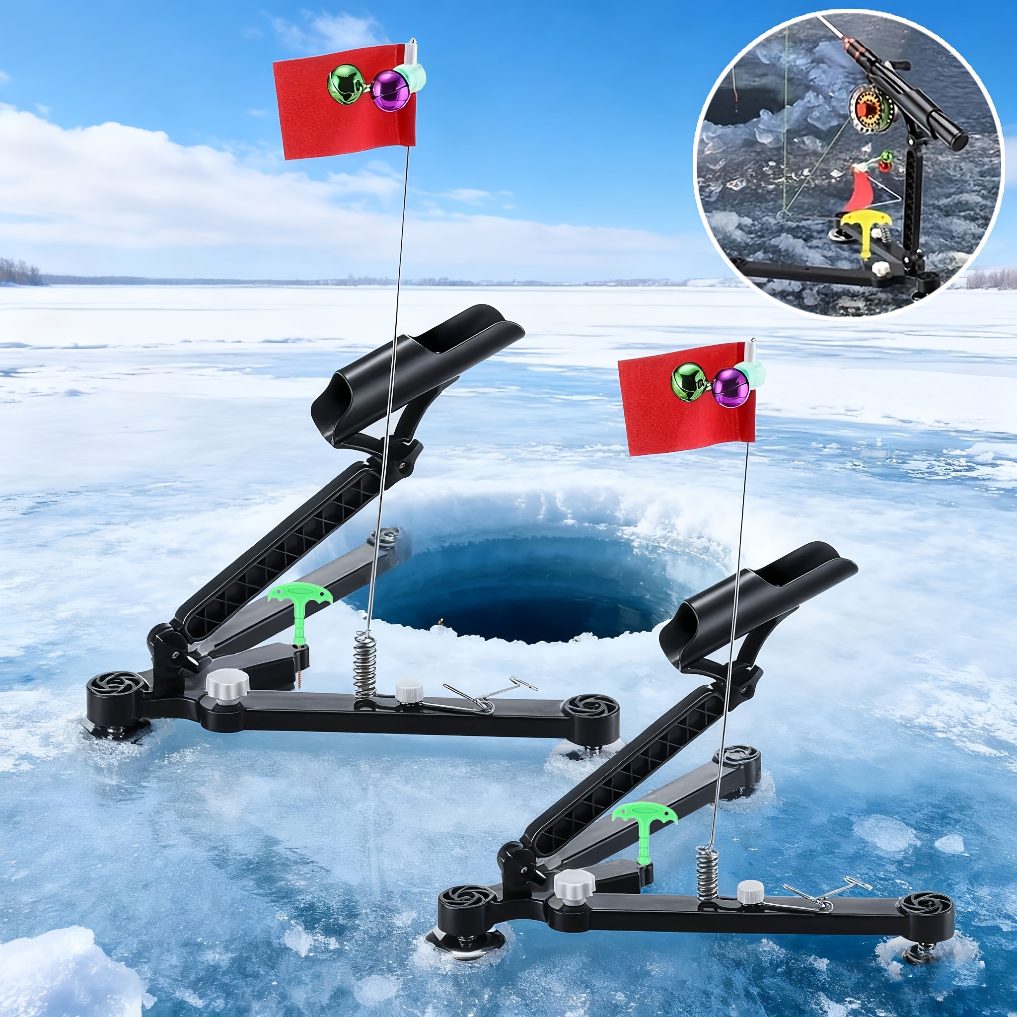 Foldable Ice Fishing Rod Holde - Ice Pick Pick 评论和价格