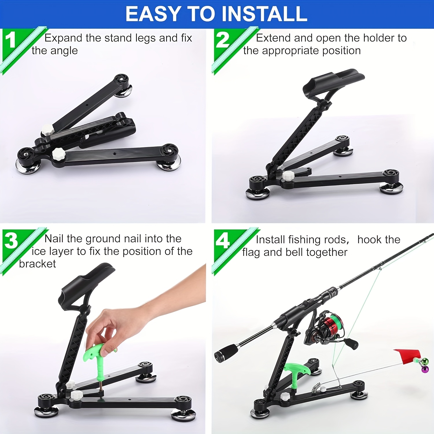 Foldable Ice Fishing Rod Holde - Ice Pick Pick 评论和价格