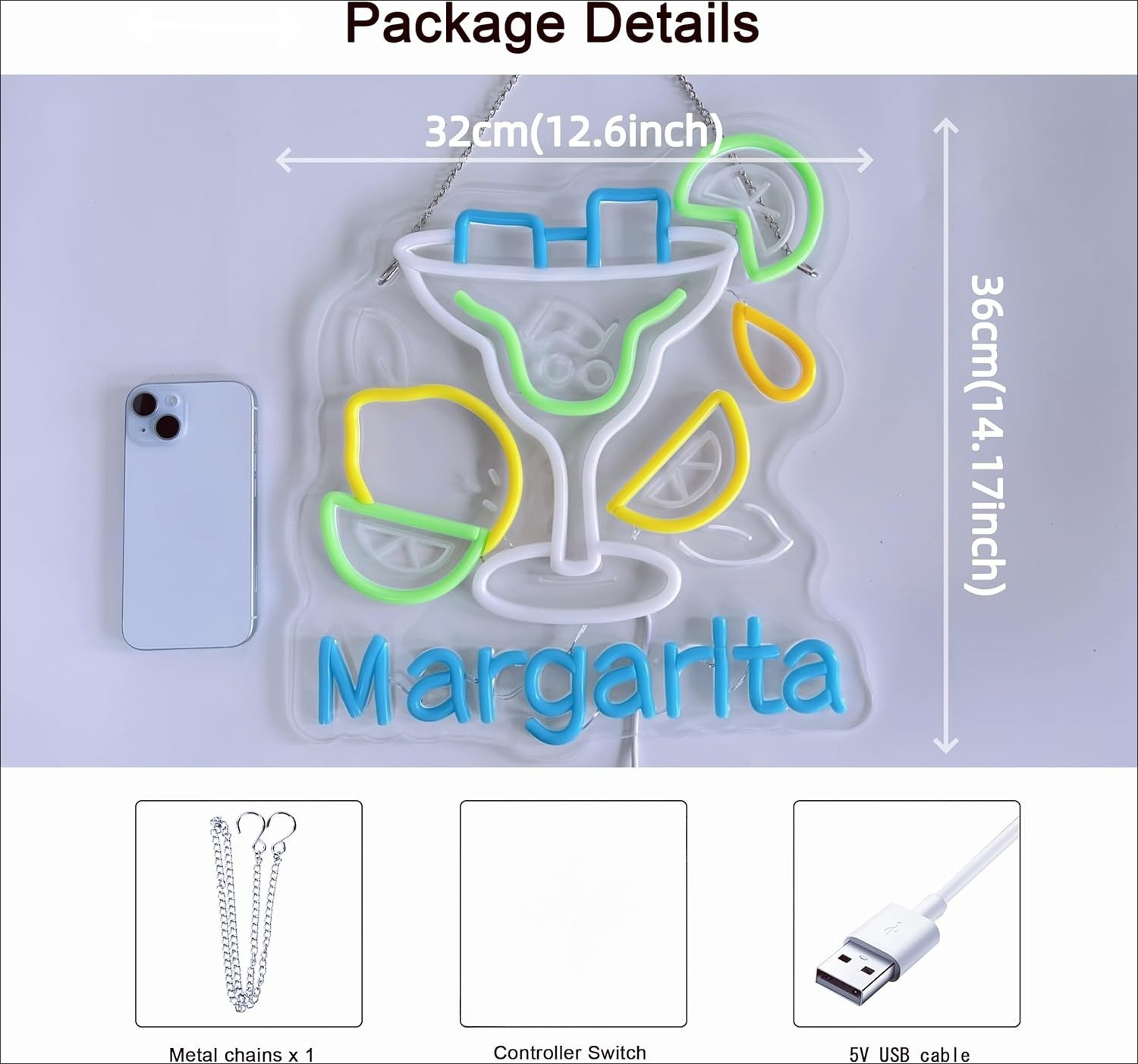 Margarita Neon Sign Wall Art D - Home Bar Signs 评论和价格