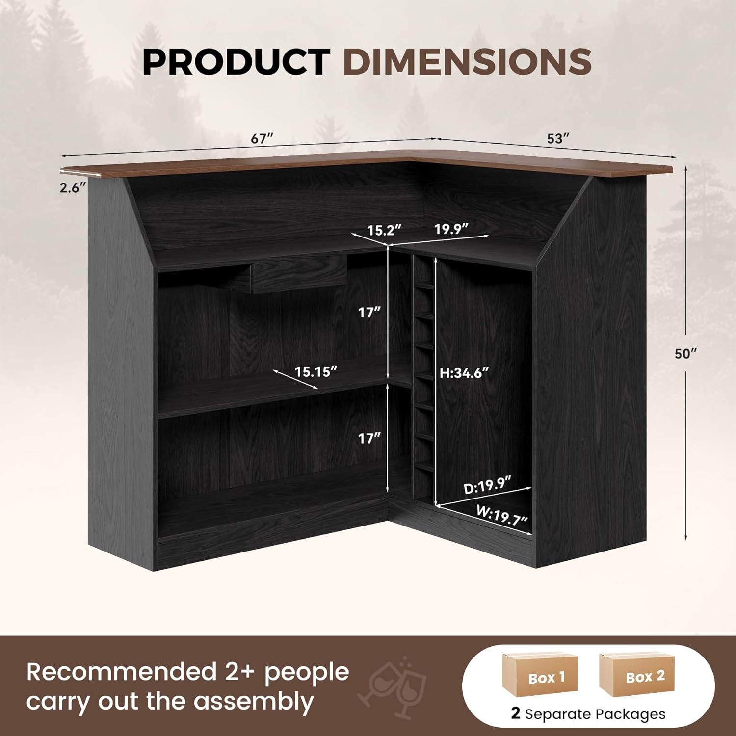 L Shaped Home Bar Unit With Fr - Home Bar And Fridge 评论和价格