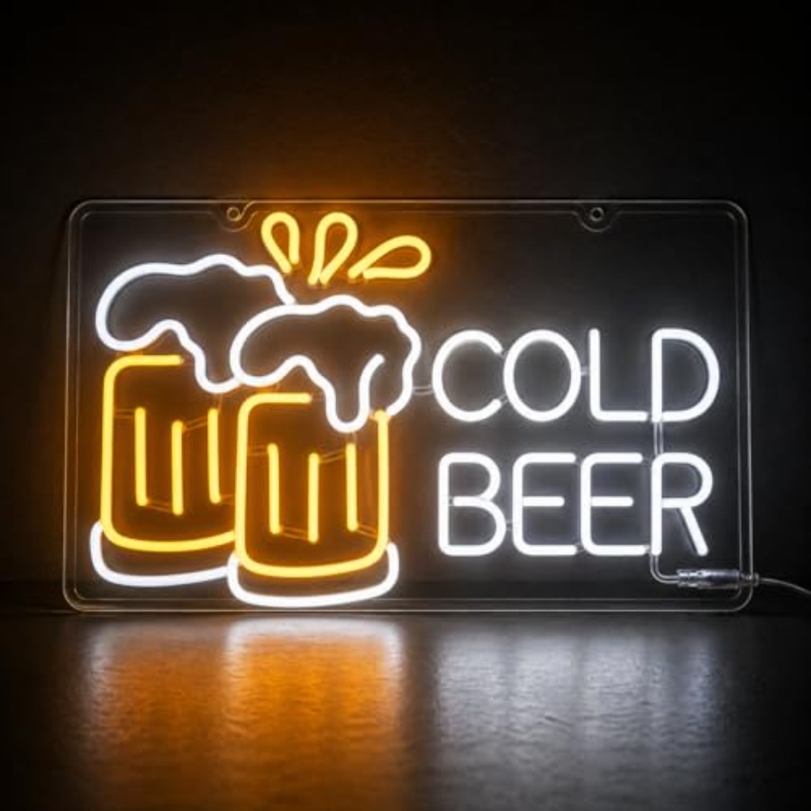 Cold Beer Neon Sign for Busine - Home Bar Signs 评论和价格