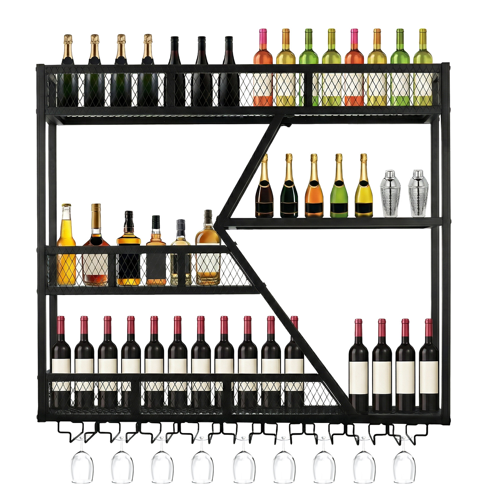 39in 3-Tiers Liquor Bottle Dis - Home Bar Shelves 评论和价格