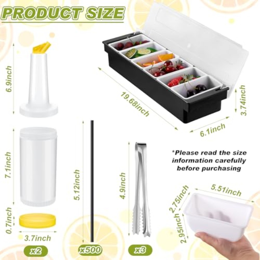 23 Pcs Bartender Supplies Kit  - Garnish Tray Set 评论和价格