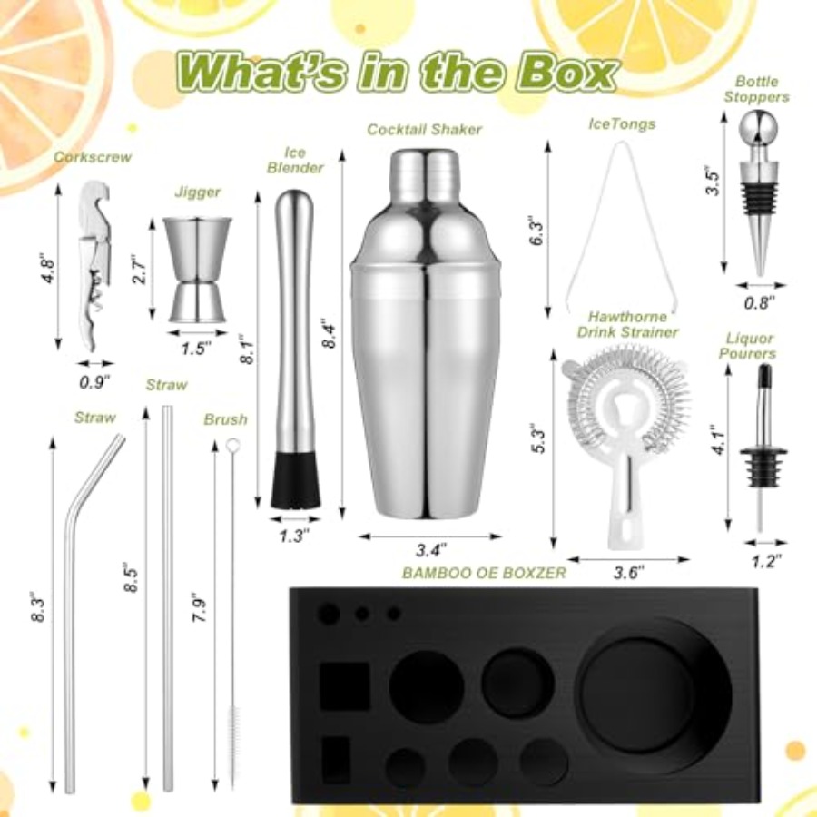 23 Pcs Bartender Supplies Kit  - Garnish Tray Set 评论和价格