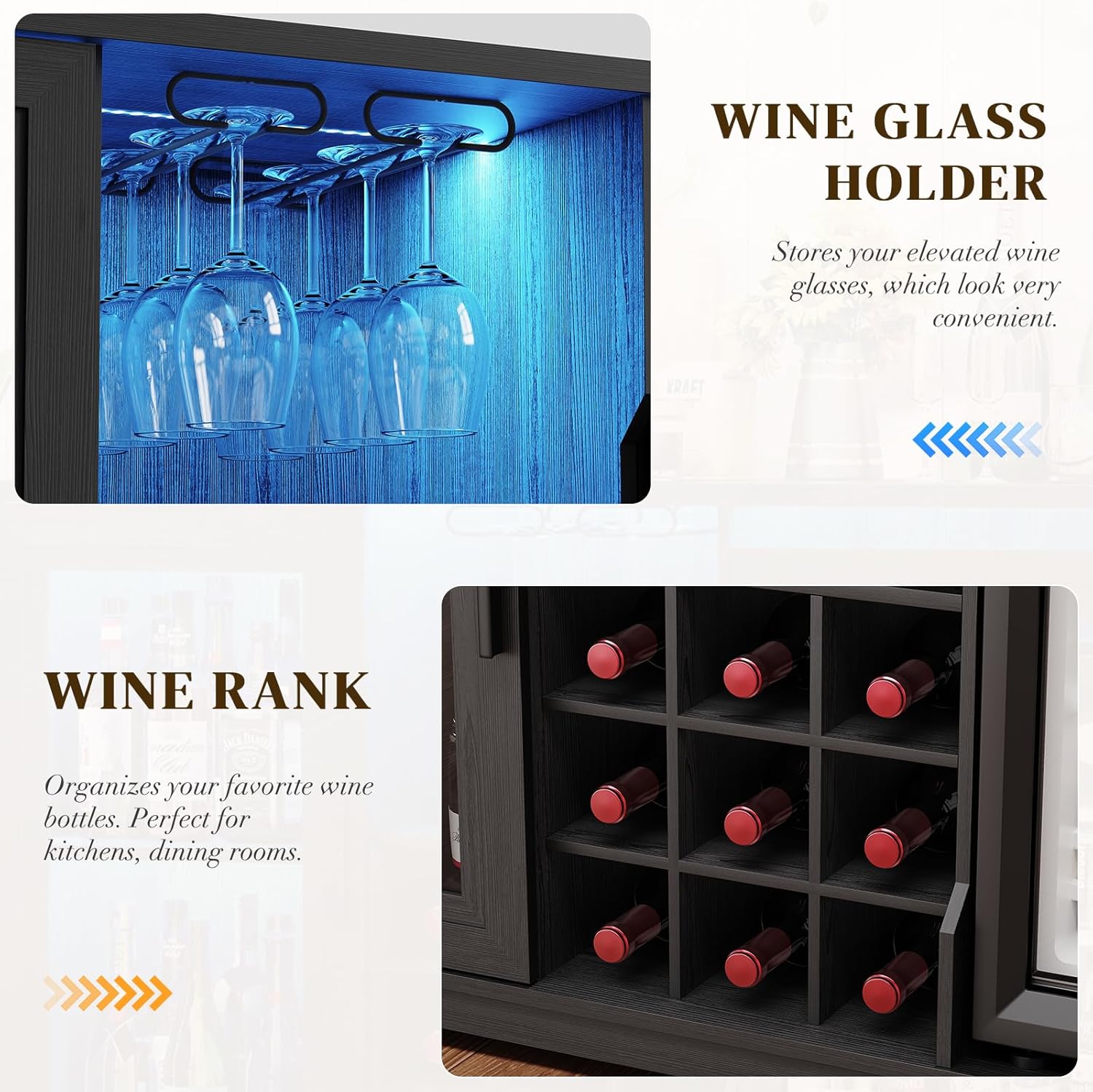 Coffee Bar Cabinet with Fridge - Home Bar And Fridge 评论和价格