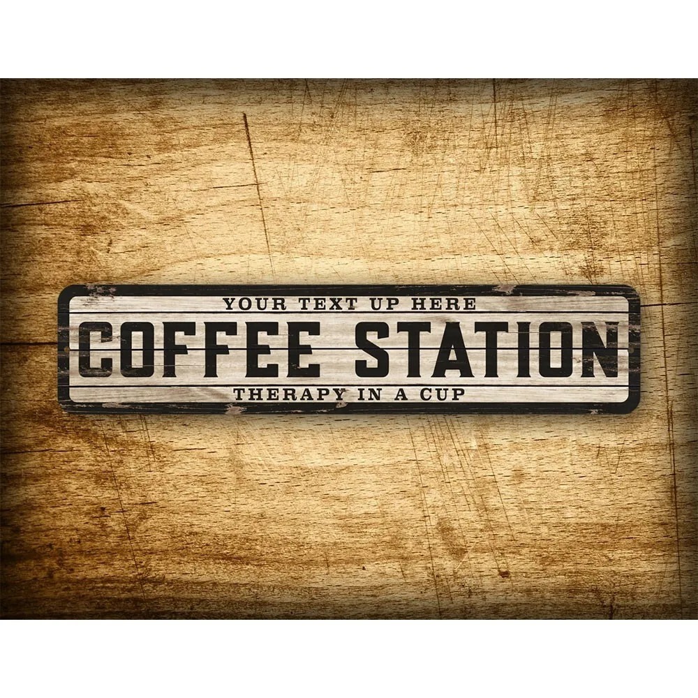 Custom Text Logo Weathered Woo - Home Bar And Coffee 评论和价格