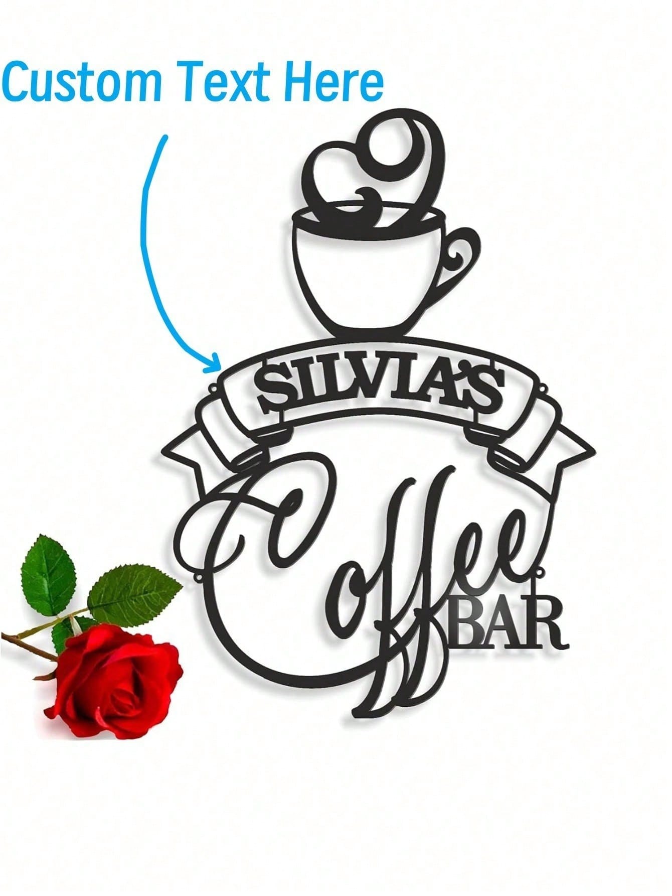 Metal Bar Sign Custom Name Cof - Home Bar And Coffee 评论和价格