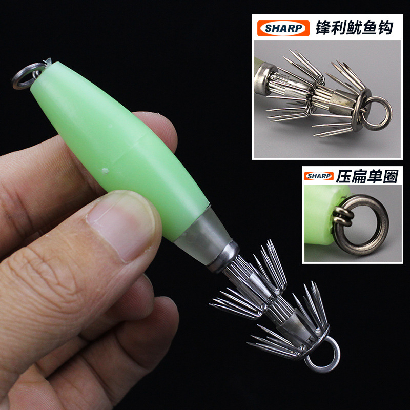 Glow Squid Hook 10cm/14g Doubl - Jigger Double Sided 评论和价格