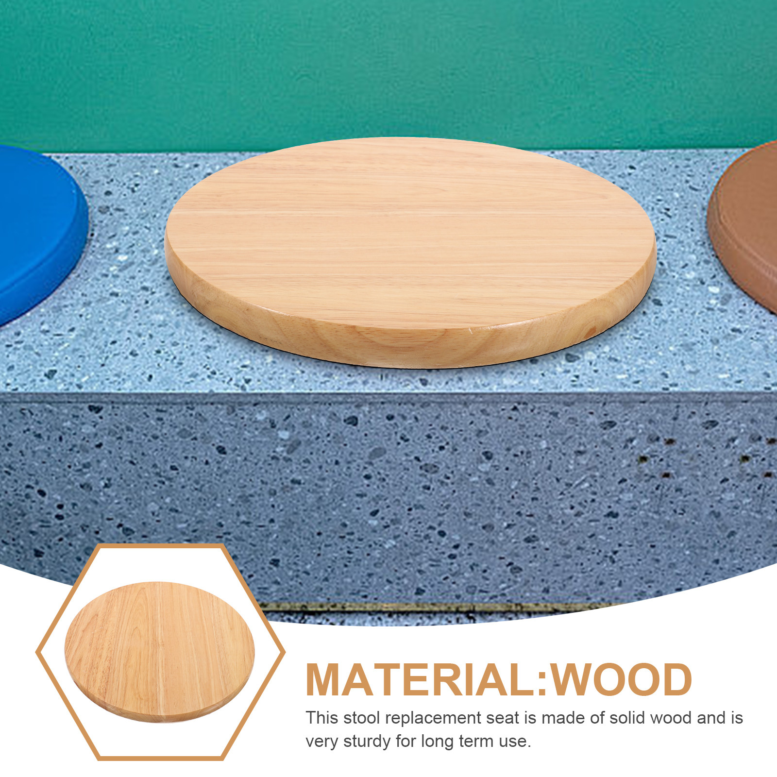 Round Wooden Bar Stool Seat Re - Home Bar Seating 评论和价格