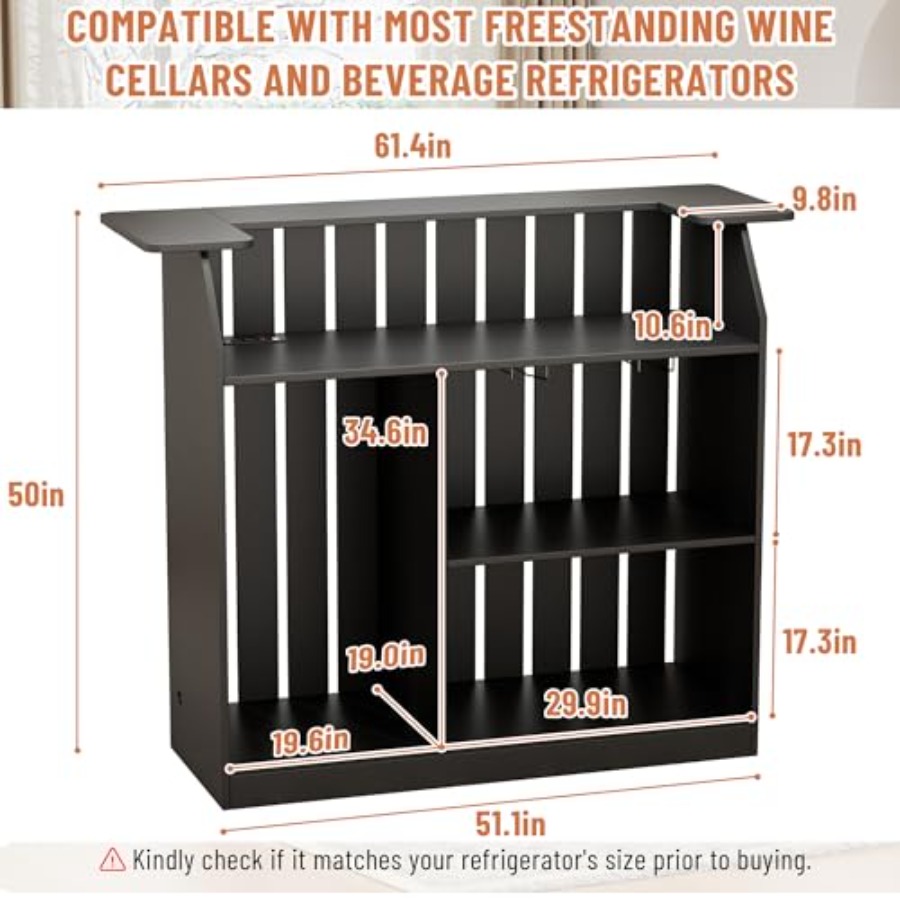 U-Shape Bar Table for home bar - Home Bar And Fridge 评论和价格