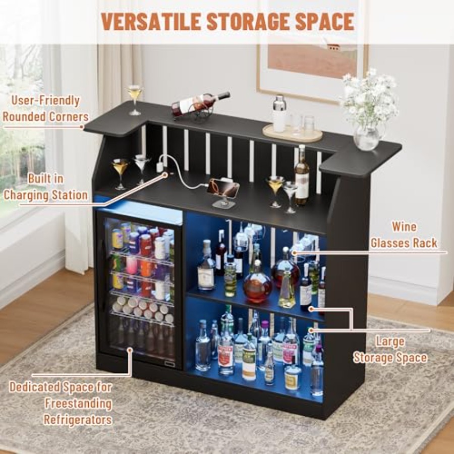 U-Shape Bar Table for home bar - Home Bar And Fridge 评论和价格