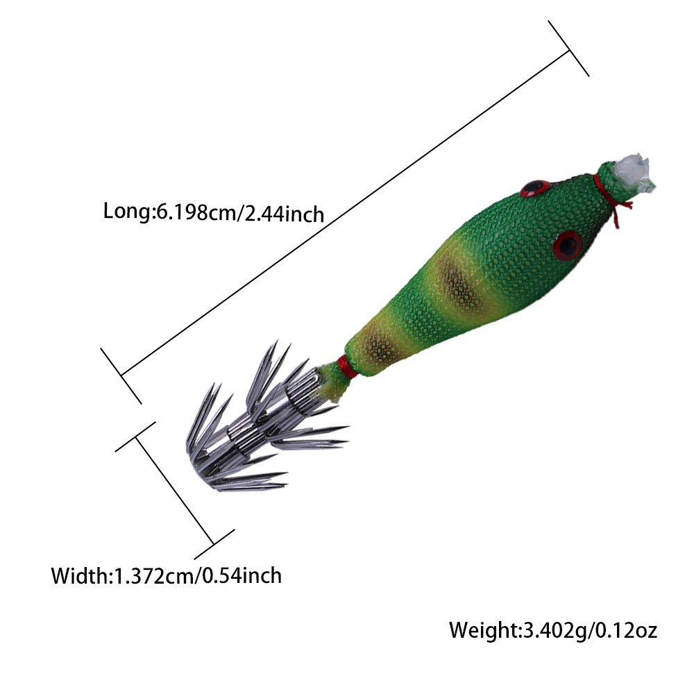 5 Pcs Squid Soft Baits, Lumino - Jigger Double Sided 评论和价格