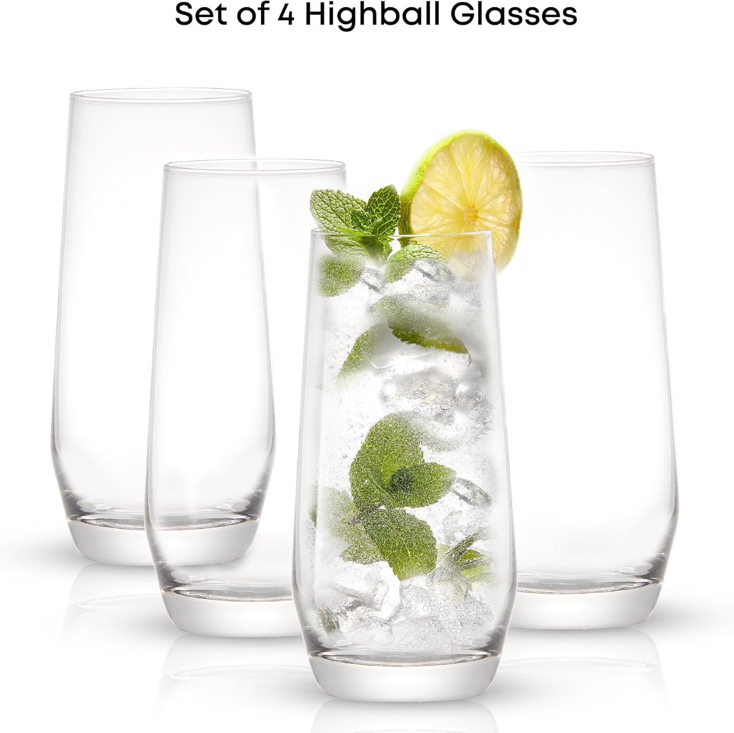 18.5 oz Highball Glasses, 4pc  - Highball Glass Set 评论和价格