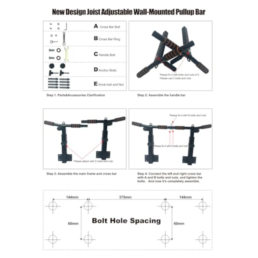 Wall Mounted Pull Up Bar for H - Home Bar And Gym 评论和价格