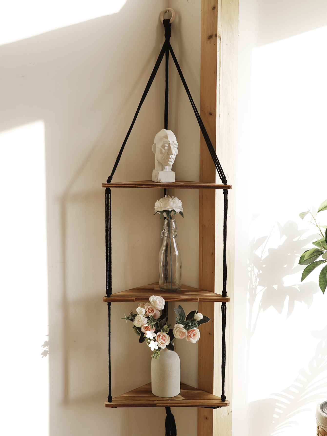 Wooden Corner Shelf Wall Decor - Home Bar Shelves 评论和价格