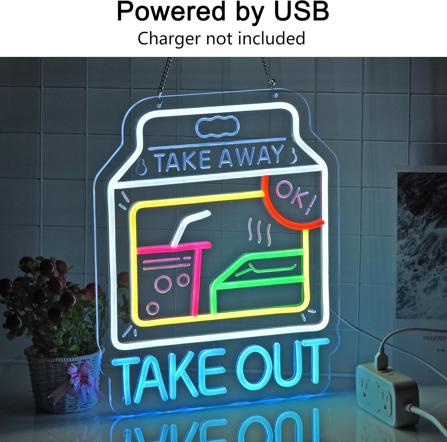 Take Out Neon Sign LED Lights  - Home Bar Signs 评论和价格