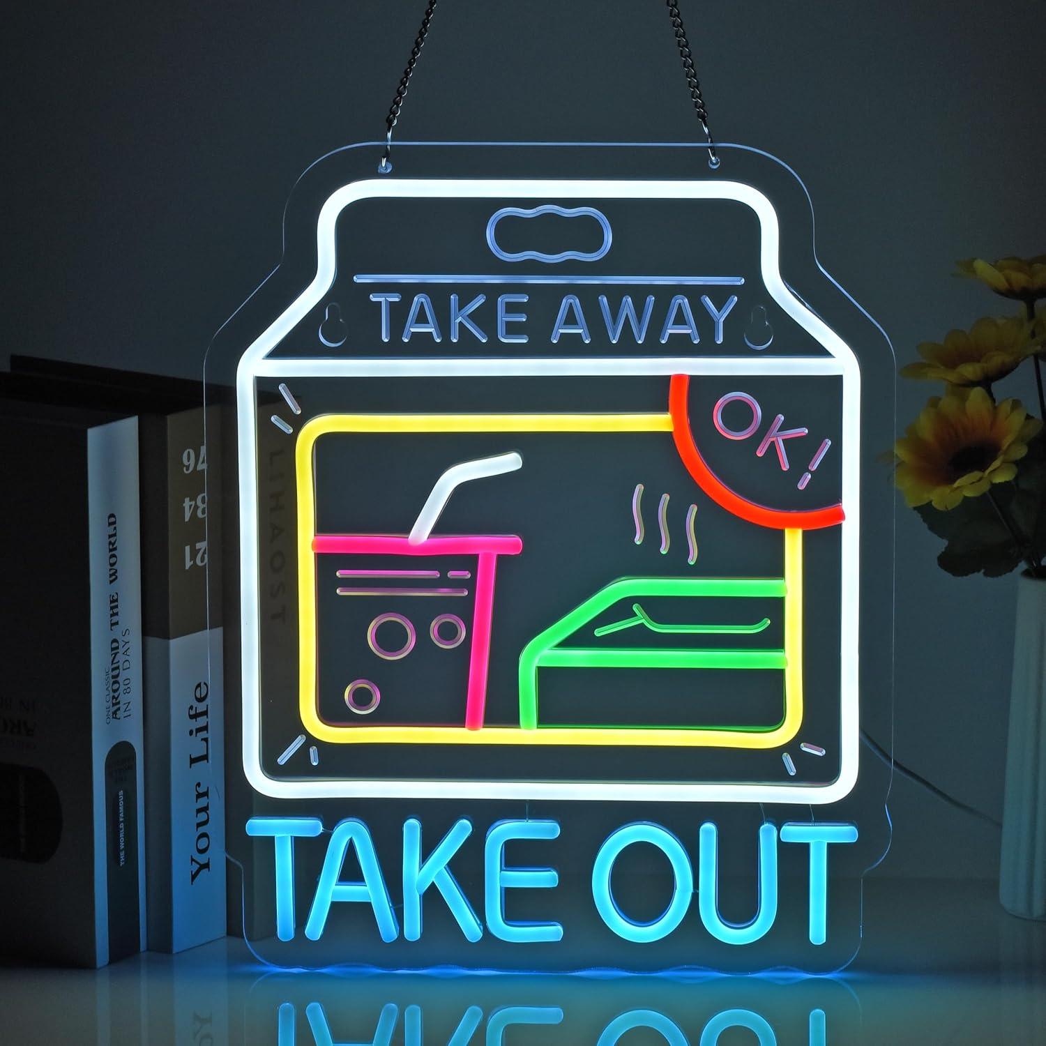 Take Out Neon Sign LED Lights  - Home Bar Signs 评论和价格