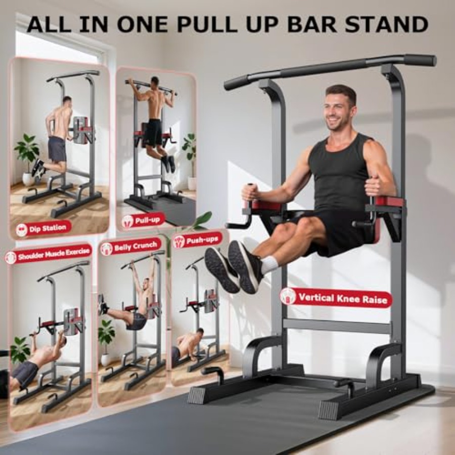 Power Tower Dip Station Pull U - Home Bar And Gym 评论和价格